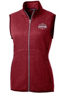 Womens Ohio State Buckeyes Red Cutter and Buck 2024 Football National Champion Mainsail Vest