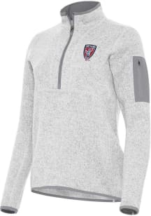 Antigua Indy Eleven Womens Grey Fortune Qtr Zip