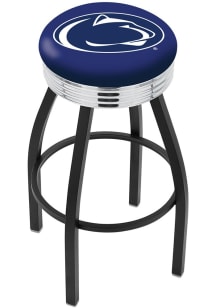 Black Penn State Nittany Lions 3 Ring Chrome Seat Pub Stool