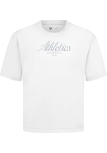 Levelwear Oakland Athletics White Signature Knit Ethereal Short Sleeve Fashion T Shirt