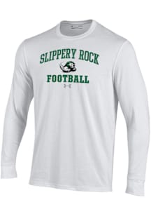 Under Armour Slippery Rock White Football Performance Long Sleeve T Shirt