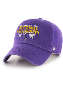 47 LSU Tigers 2025 Mens College World Series Champs Clean Up Adjustable Hat - Purple