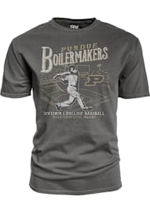 Blue 84 Purdue Boilermakers Black Big Ten Baseball Short Sleeve T Shirt