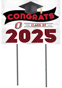 UNO Mavericks KH Sports Fan 18x24 Yard Sign with Stakes Class of 2025 Yard Sign - White