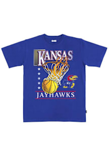 SLAM Kansas Jayhawks Blue Basketball Hoops Heavyweight Short Sleeve T Shirt