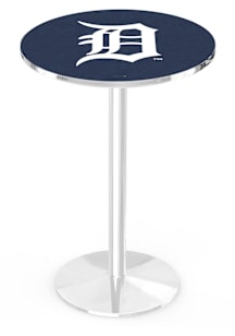 Detroit Tigers Chrome Round Base Pub Table