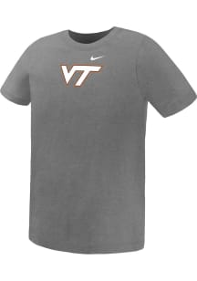 Nike Virginia Tech Hokies Boys Grey Primary Logo Short Sleeve T-Shirt