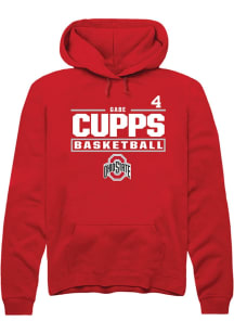 Gabe Cupps Rally Mens Red Ohio State Buckeyes NIL Stacked Box Player Hood