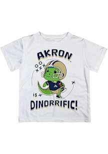 Vive La Fete Akron Zips Infant Dino-Riffic Short Sleeve T-Shirt White