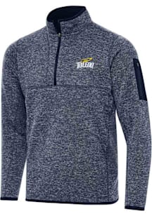 Antigua Toledo Rockets Mens Navy Blue Fortune Long Sleeve Qtr Zip Pullover