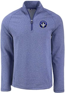 Cutter and Buck Montreal Impact Mens Blue Pehastin Long Sleeve Qtr Zip Pullover