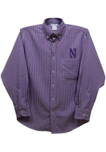 Toddler Northwestern Wildcats Purple Vive La Fete Gingham Long Sleeve Polo