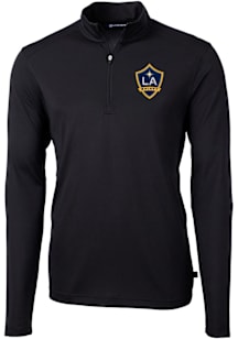 Cutter and Buck LA Galaxy Mens Black Virtue Eco Pique Big and Tall Qtr Zip