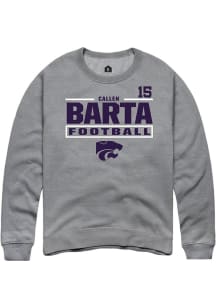 Callen Barta Rally Mens Graphite K-State Wildcats NIL Stacked Box Player Crew