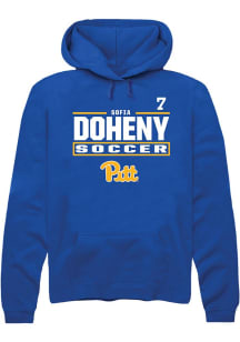 Sofia Doheny Rally Mens Blue Pitt Panthers NIL Stacked Box Player Hood