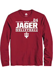 jaidyn jager Indiana Hoosiers Crimson NIL Stacked Box Long Sleeve Player T Shirt