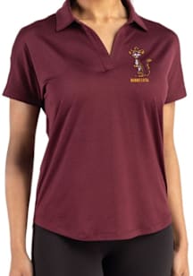 Womens Minnesota Golden Gophers Maroon Cutter and Buck Vault Coastline Short Sleeve Polo Shirt
