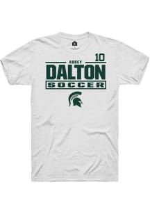 Abbey Dalton Rally Mens White Michigan State Spartans NIL Stacked Box Player T Shirt
