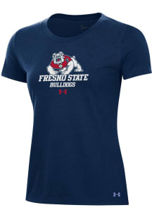 Under Armour Fresno State Bulldogs Womens Blue Performance Short Sleeve T-Shirt