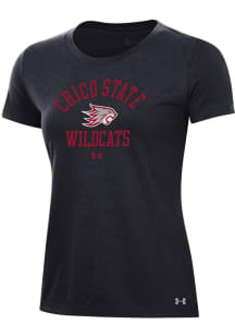 Under Armour CSU Chico Wildcats Womens Black Performance Short Sleeve T-Shirt