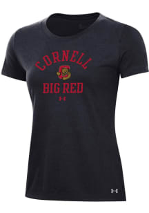 Under Armour Cornell Big Red Womens Black Performance Short Sleeve T-Shirt