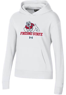 Under Armour Fresno State Bulldogs Womens White Rival Hooded Sweatshirt