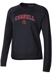 Under Armour Cornell Big Red Womens Black Rival Crew Sweatshirt