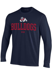 Under Armour Fresno State Bulldogs Blue Performance Long Sleeve T Shirt