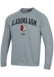 Under Armour Alabama A&amp;M Bulldogs Mens Grey Rival Long Sleeve Crew Sweatshirt