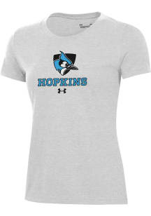 Under Armour Johns Hopkins Blue Jays Womens Grey Performance Short Sleeve T-Shirt