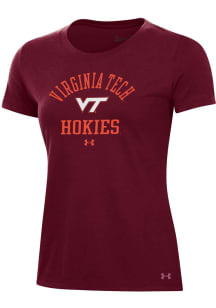 Under Armour Virginia Tech Hokies Womens Red Performance Short Sleeve T-Shirt
