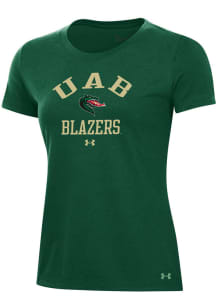 Under Armour UAB Blazers Womens Green Performance Short Sleeve T-Shirt