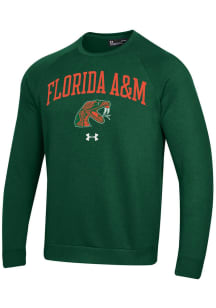 Under Armour Florida A&amp;M Rattlers Mens Green Rival Long Sleeve Crew Sweatshirt