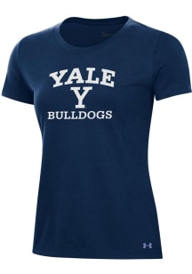 Under Armour Yale Bulldogs Womens Blue Performance Short Sleeve T-Shirt