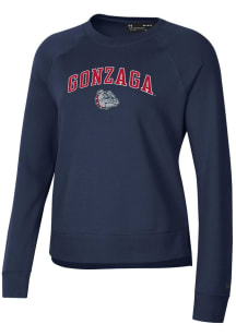Under Armour Gonzaga Bulldogs Womens Blue Rival Crew Sweatshirt