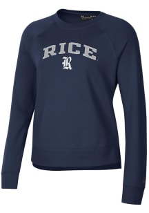Under Armour Rice Owls Womens Blue Rival Crew Sweatshirt