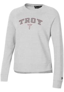 Under Armour Troy Trojans Womens Grey Rival Crew Sweatshirt
