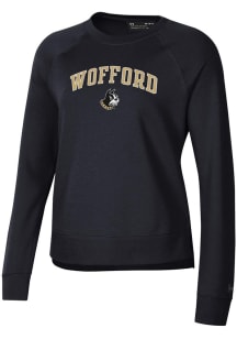 Under Armour Wofford Terriers Womens Black Rival Crew Sweatshirt