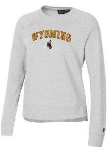 Under Armour Wyoming Cowboys Womens Grey Rival Crew Sweatshirt
