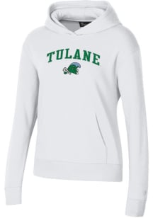 Under Armour Tulane Green Wave Womens White Rival Hooded Sweatshirt