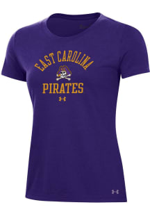 Under Armour East Carolina Pirates Womens Purple Performance Short Sleeve T-Shirt