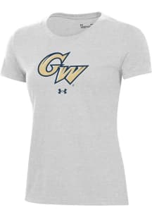 Under Armour George Washington Revolutionaries Womens Grey Performance Short Sleeve T-Shirt
