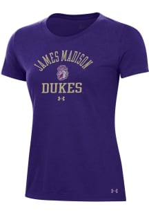 Under Armour James Madison Dukes Womens Purple Performance Short Sleeve T-Shirt