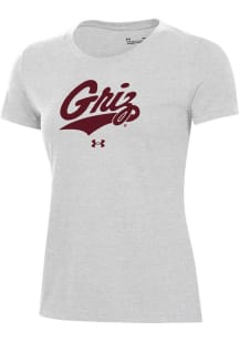 Under Armour Montana Grizzlies Womens Grey Performance Short Sleeve T-Shirt