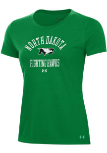 Under Armour North Dakota Fighting Hawks Womens Green Performance Short Sleeve T-Shirt