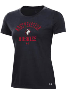 Under Armour Northeastern Huskies Womens Black Performance Short Sleeve T-Shirt