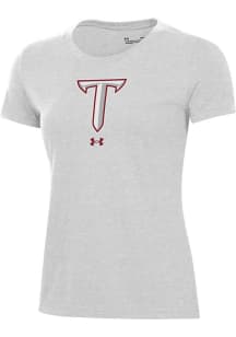 Under Armour Troy Trojans Womens Grey Performance Short Sleeve T-Shirt