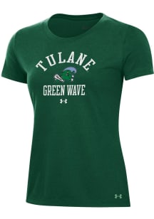 Under Armour Tulane Green Wave Womens Green Performance Short Sleeve T-Shirt
