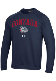 Under Armour Gonzaga Bulldogs Mens Blue Rival Long Sleeve Crew Sweatshirt