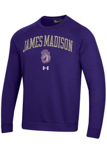 Under Armour James Madison Dukes Mens Purple Rival Long Sleeve Crew Sweatshirt